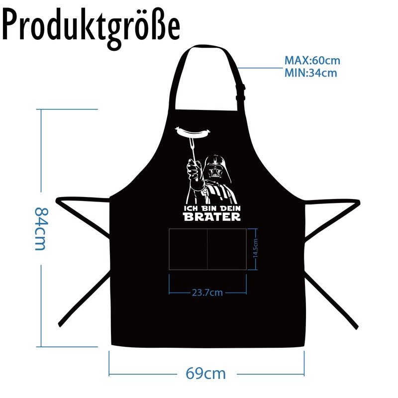 Sugeru® Darth Vader Hot Dog Pattern Cooking Apron with 2