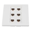 6 Port Cat 6 Ethernet Wall Plate Removable Female to