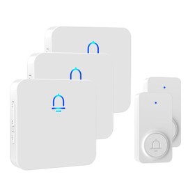 Wireless Doorbell 2 Buttons - Hassle-Free Installation, 1000ft Range, Adjustable Volume, Waterproof Design, 32 Melodies - White(3 receiver 2 Button)