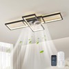 GEADI Modern Ceiling Fan with Light,Dimmable Flush Mount Ceiling Fans