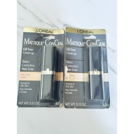 L'Oréal 2X pieces -L'oreal Mattique Oil-free Conceal Cover-up, SOFT IVORY