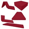 Danfuton Red Tri Fold Foam Beds, Shikibuton, Convertible Ottoman Mat