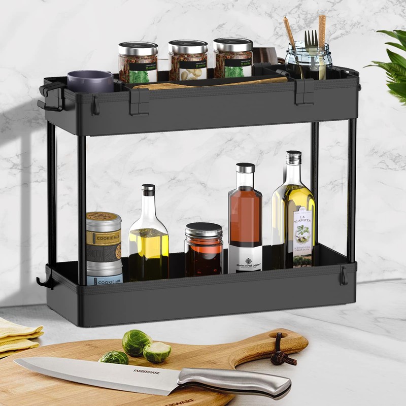SPACELEAD Slim Storage Cart 3 Tier,Bathroom Organizer Rolling Utility,Mobile Shelving