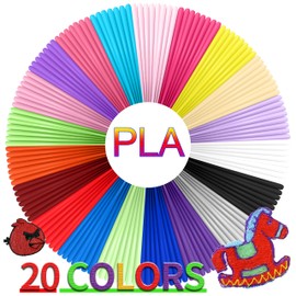 YhuiCxir YhuiCxir 3D Pen Filament Refills, 20 Colors 1.75mm PLA Threads, Each Color 5 Metres,Total 100 Metres with 2 Finger Caps, Compatible with SCRIB3D MYNT3D 3D Pen (3D Pen Not Included)