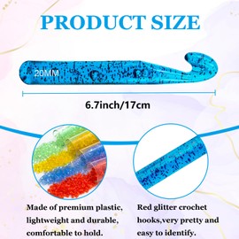 Hobekoee 20mm Large Crochet Hook for Chunky Yarn,Ergonomic Crochet Needles for Arthritic Hands,Plastic Crystal Smooth Crochet Hooks for Handmade DIY Crocheting