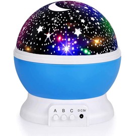 RICTLY Night Light for Kids, Kids Night Light Nebula 360 Degree Rotation - 4 LED Bulbs 12 Light Color Star Projector Changing with USB Cable, Romantic Gifts for Men Women Children