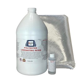 Polymer World- Polyester Resin with 1708x38x10 Yard Biaxial Cloth, Fiberglass Repair Kits for Boats, Automotive, RV Canoes, Jetski, Snowmobiles, with MEKP.