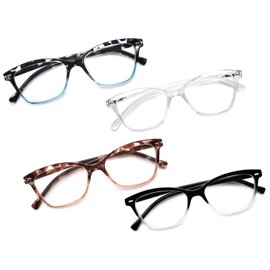 OLOMEE Reading Glasses Women Ladies Readers +1.25 Stylish Women's Magnifying Cheaters Glasses 4 Pack Lightweight Comfortable Fit