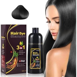 Cham pú Instant Hair Color para Ca bello,Cham pú para Teñir el Cabello, Ch ampú Tinte Instantáneo 3 En 1,Coloración a Base de Hierbas en Minutos para 