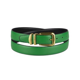 Concitor Reversible Belt EMERALD GREEN Black Bonded Leather Gold-Tone Buckle 34