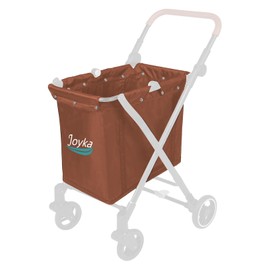 Joyka 55 Liters Shopping Cart Bags Trolley Replacement Bags for Shopping Carts Trolley Oxford Cloth Waterproof Cart Bags Storage Bag Brown, 18.3 x13.18 x 20.86 inch Brown (Bag Only)