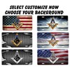 Masonic Front Novelty Car Tag Sign with Custom Background Options