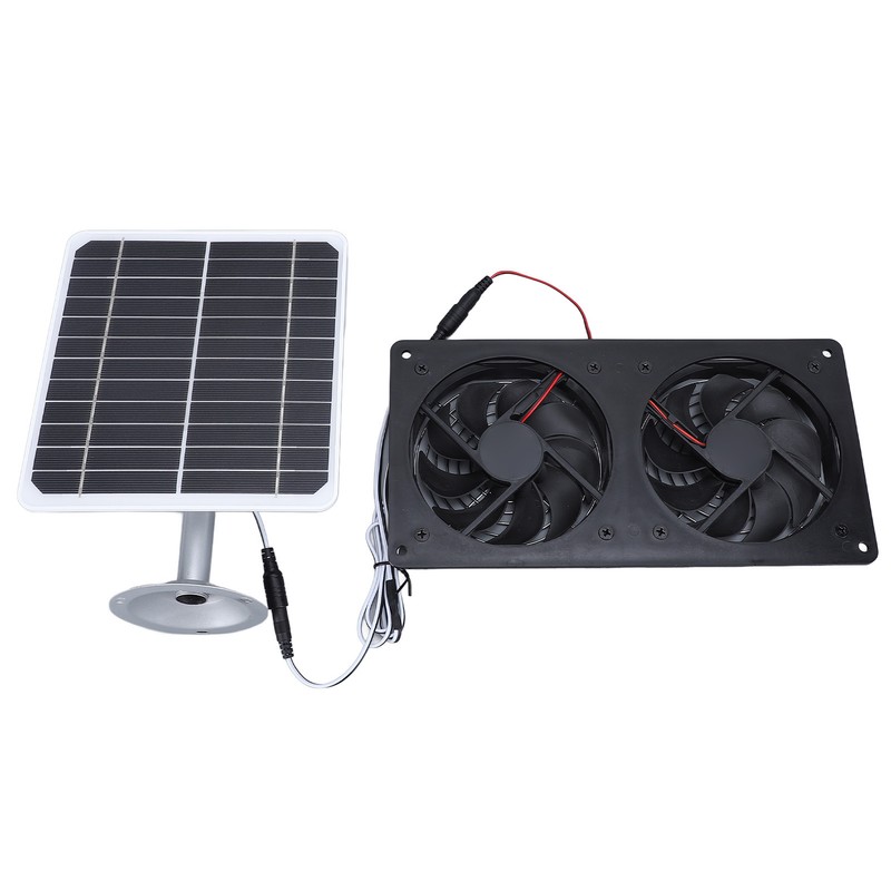 20W Solar Panel Solar Powered Dual Exhaust Fan Kit for