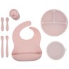 WeeSprout Baby Led Weaning Bundle, Silicone Suction Bowl, Spoons, Bib