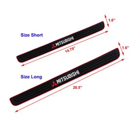 Door Sill Plate Protectors for Car - Universal Door Entry Guards Sill Scuff Cover Panel Step Protector, Welcome Pedal Protector Cover, 4pcs/Set (Mitsubishi+Red Border)