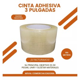 Arval 24 Pz Cinta, Rotulo Diurex Adhesiva Transparente 3 Pulgadas