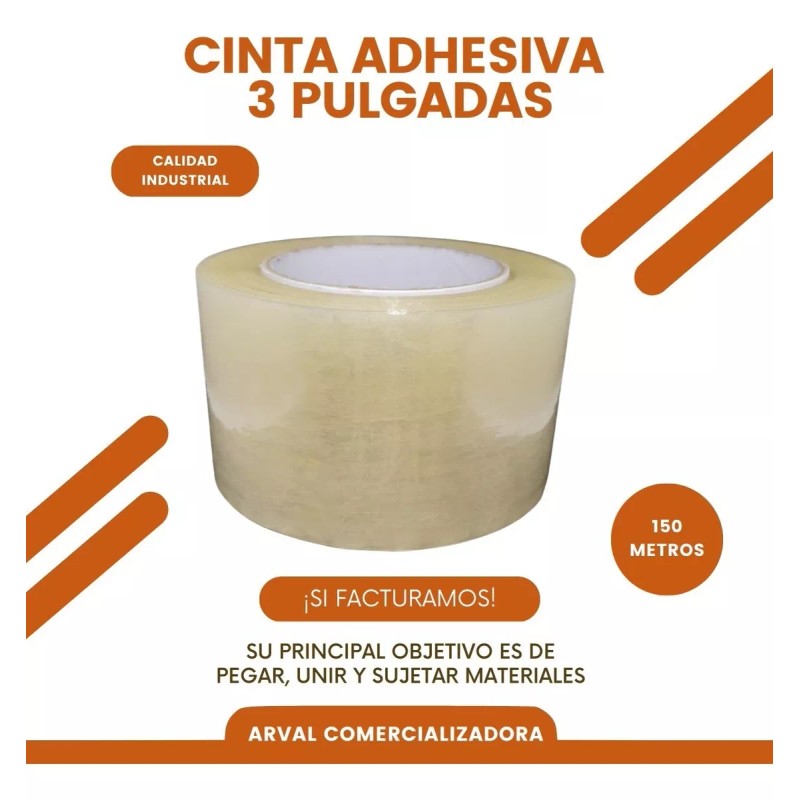 Arval 24 Pz Cinta, Rotulo Diurex Adhesiva Transparente 3 Pulgadas