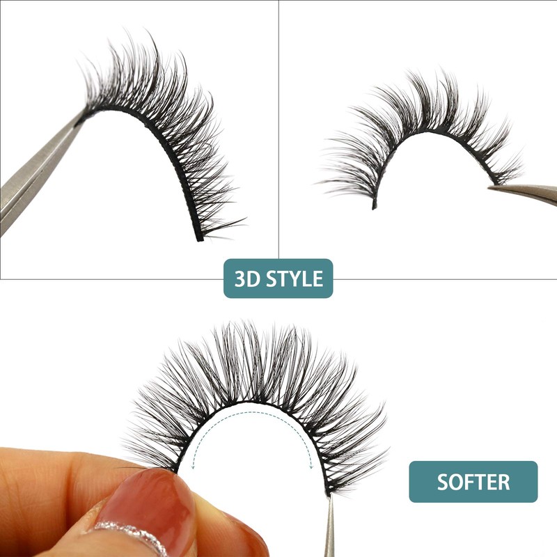 OBEYA False Eyelashes, Natural 3D Eyelashes, 10 Pairs, Multipack, Handmade,