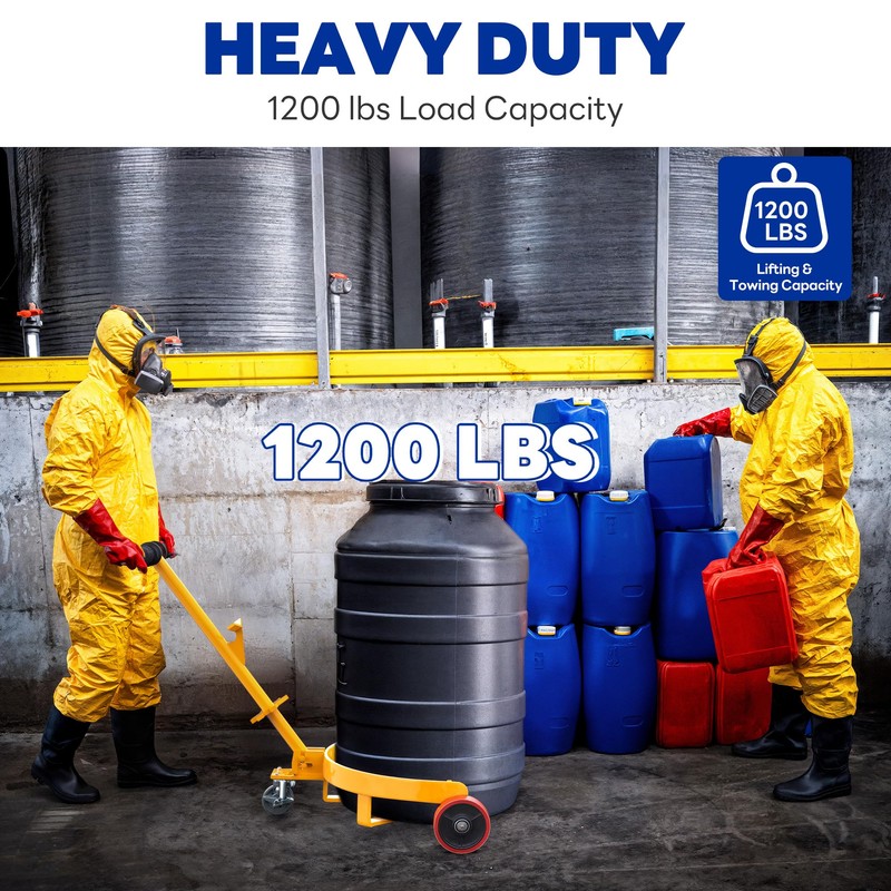 SYNTHACY 55 Gallon Drum Dolly, 1200lbs Capacity Drum Cart with