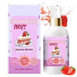 Chinosuo Strawberry Shortcake Body Hair Milk Spray, Vanilla Cream Puff, Sweet Milk Body Mist, Long-Lasting Fragrance