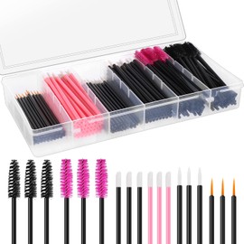 Juego de 270 aplicadores de maquillaje desechables, 70 cepillos desechables para delineador de ojos, 100 varitas de rímel y 100 aplicadores de lápiz labial
