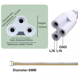 Greess T5 T8 LED Lamp Connecting Wire LED Integrated Tube Cable Linkable Cords - 2 FT