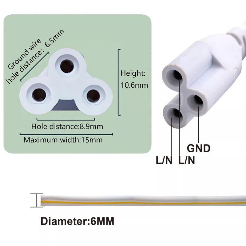 Greess T5 T8 LED Lamp Connecting Wire LED Integrated Tube