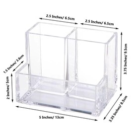 OULIGET Mini Clear Acrylic Fish Tank Kit,Multifunctional Desk Aquarium Set or Pen Holder Makeup Brush Holder,Aquarium Micro Landscape Box with tools,2 Pieces