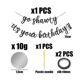 1 Piece Black Letter Pull Flag and 10G Silver Sequins Party Decorations Background Decoration Banner Confetti Sequins Creative Party Decoration