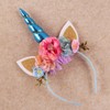 Nishine - Diadema de unicornio con purpurina, diseño de flores