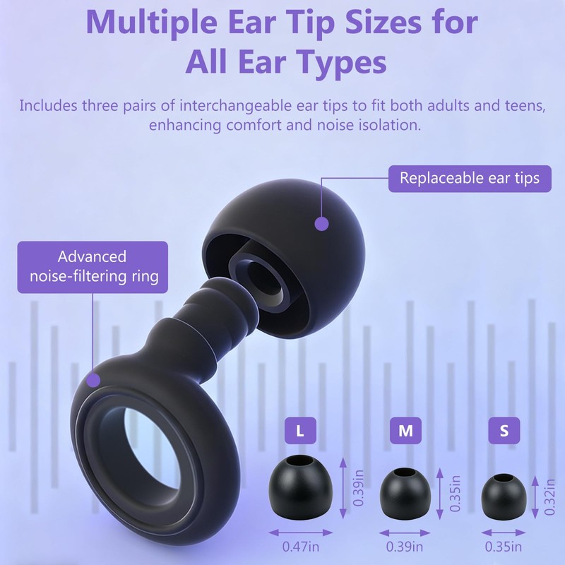 Noise Cancelling Ear Plugs for Sleep, Concerts, Work & Study