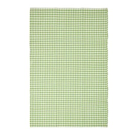 HOMESCAPES 100% Cotton Checkered Gingham Rug Handwoven Lime Green 60 x 90 cm Check Rug for Living Room Bedroom and Hallway