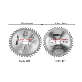 uxcell 4"(105mm) Circular Saw Blade, 40T 5/8" Arbor 12000RPM Wood Carbide Tipped Slitting Saw