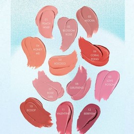 AMUSE Powder Lip & Cheek Duo Gift Set 3items, Color1#$%Color2:06 Coral Pong-01 Peach Whip