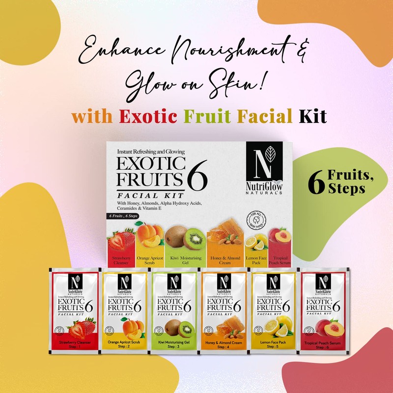 Nutriglow Naturals Exotic Fruit Facial Kit with Honey, Vitamin E