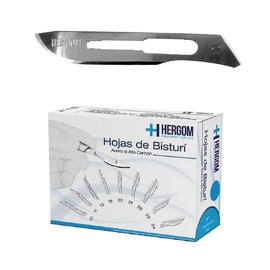 HERGOM Hojas de Bisturí de Acero al Alto Carbón, 10 Piezas por Caja (#10)