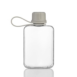 8.2 oz/240 ml Flat Travel Water Bottle, BPA Free Tritan Reusable Plastic Water Bottles Square Water Bottle Plastic Flask Pocket Water Bottle for Camping, Fitness, Outdoor Sports, Fits Purse and Pocket