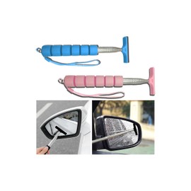 Couslcd Side Mirror Squeegee, 2 PCS Car Mirror Squeegee, Retractable Car Rearview Mirror Wiper for All Vehicles, Vehicle Accessories Universal for SUV Truck RV (Blue/Pink)