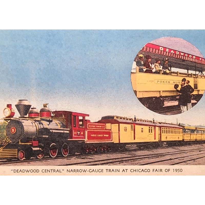 unknown 1950 Postcard~Deadwood Central Train At~1950 Chicago Worlds Fair. #-3403