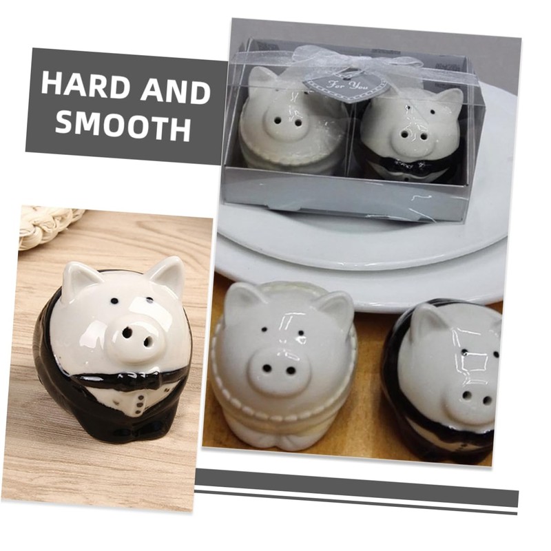 LABRIMP Ceramic Pig Jar Wedding Seasoning Pot Pig Pepper Salt