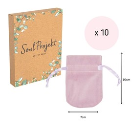 Soul Projekt Pack of 10 Velvet Bags, Luxury Velvet Bags for Wedding Almonds, Favours, Jewellery, Party Bags, Crystals, Multi-Purpose Drawstring Bags, Purple, Velvet Bags Purple 7 x 10 cm x 10 cm