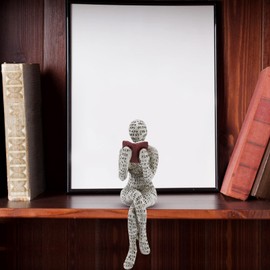 Pilipane Bookworm Sculpture Resin Abstract Thinker Sculpture,Resin Reading Woman Figurine,Woman Reading Statue Decor Lady Figurine For Birthdays, Graduations, Best Friends Or Relatives (D)