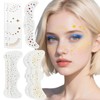 14PCS Glitter Freckles Face Tattoo Gold + Silver Face Makeup