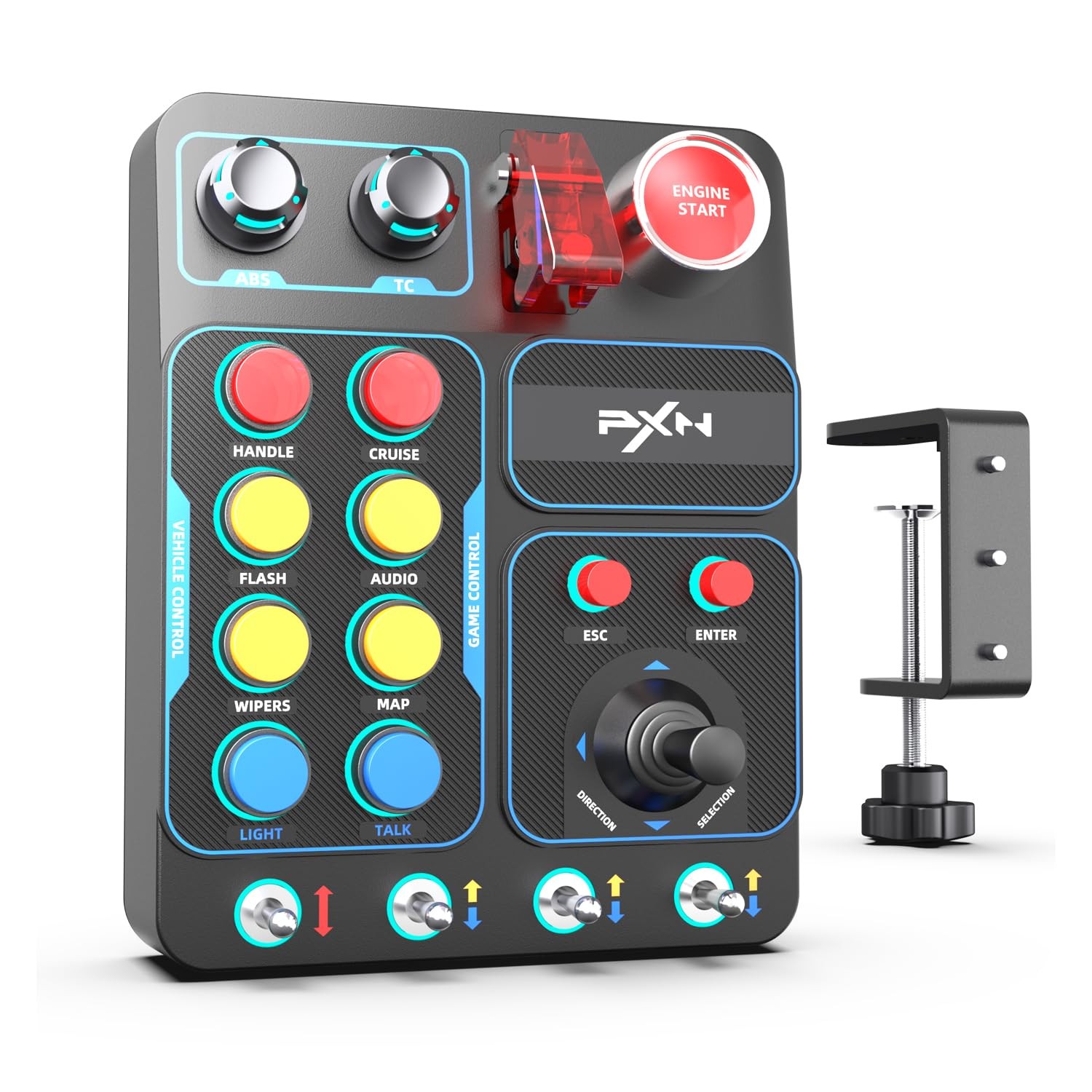 PXN CB1 Multi-function Racing Button Box PC USB Simulation Racing ...