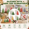 4PCS Moldes de Silicona para ARboles de Navidad,Molde para Velas