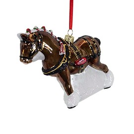 Kurt Adler 4.5-Inch Glass Budweiser Clydesdale Ornament
