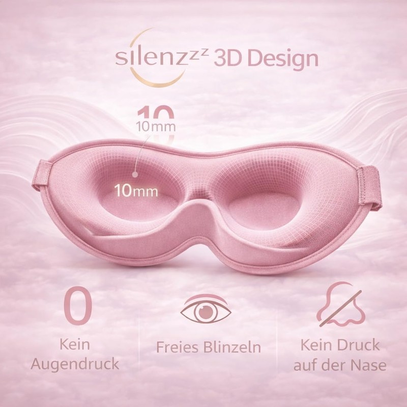 SILENZZZ Premium Sleep Mask, 3D Eye Mask for Men and
