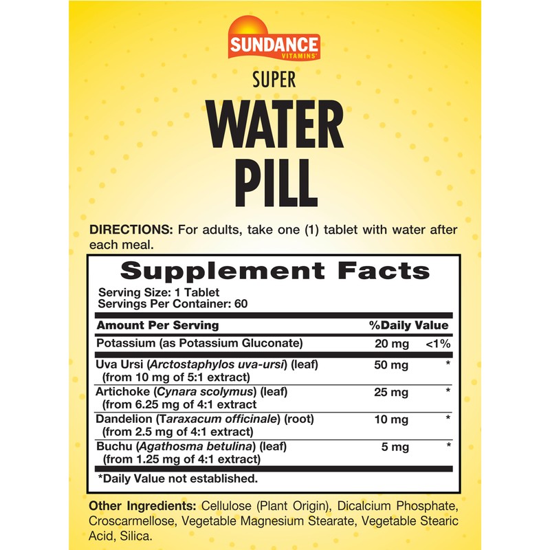 Sundance Water Pills Supplement | 60 Tablets | Fluid Balance
