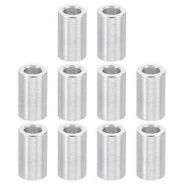 PATIKIL M3 Aluminum Spacers, 10 Pcs Metal Spacer Aluminum 3.1mm ID x 5mm OD x 10mm L Aluminum Spacers Screw Standoff Round for M3 Screw Bolts