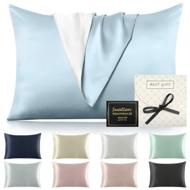 Silk Pillow Cover, Stylish, One-sided Tencel, One-Sided Silk Pillowcase, Washable, 19.7 x 27.6 inches (50 x 70 cm), Silk Pillow Case, Cute, Beautiful Hair, Sensitive Skin, Sleep Support, Good